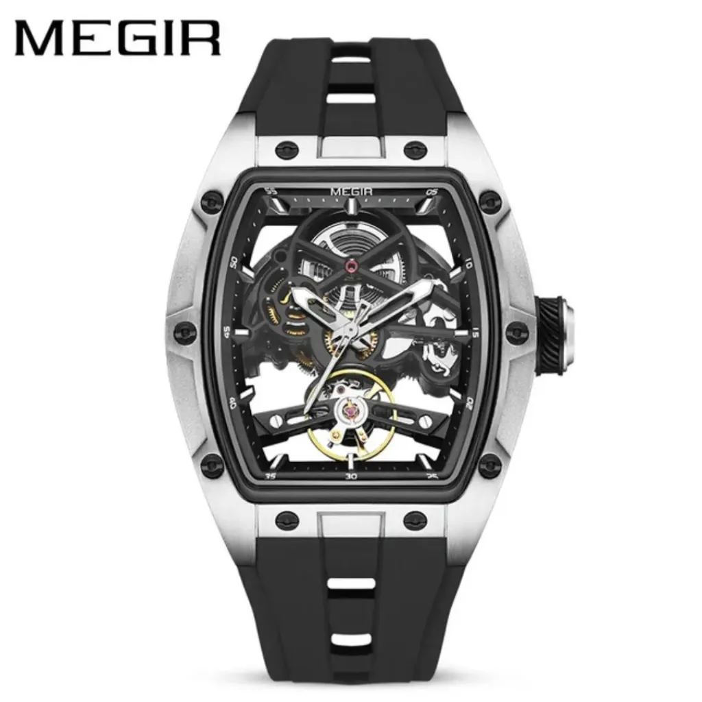 [MGA#2242] MEGIR Fashion Men's Full Automatic Hollow Out Luminous  2242
